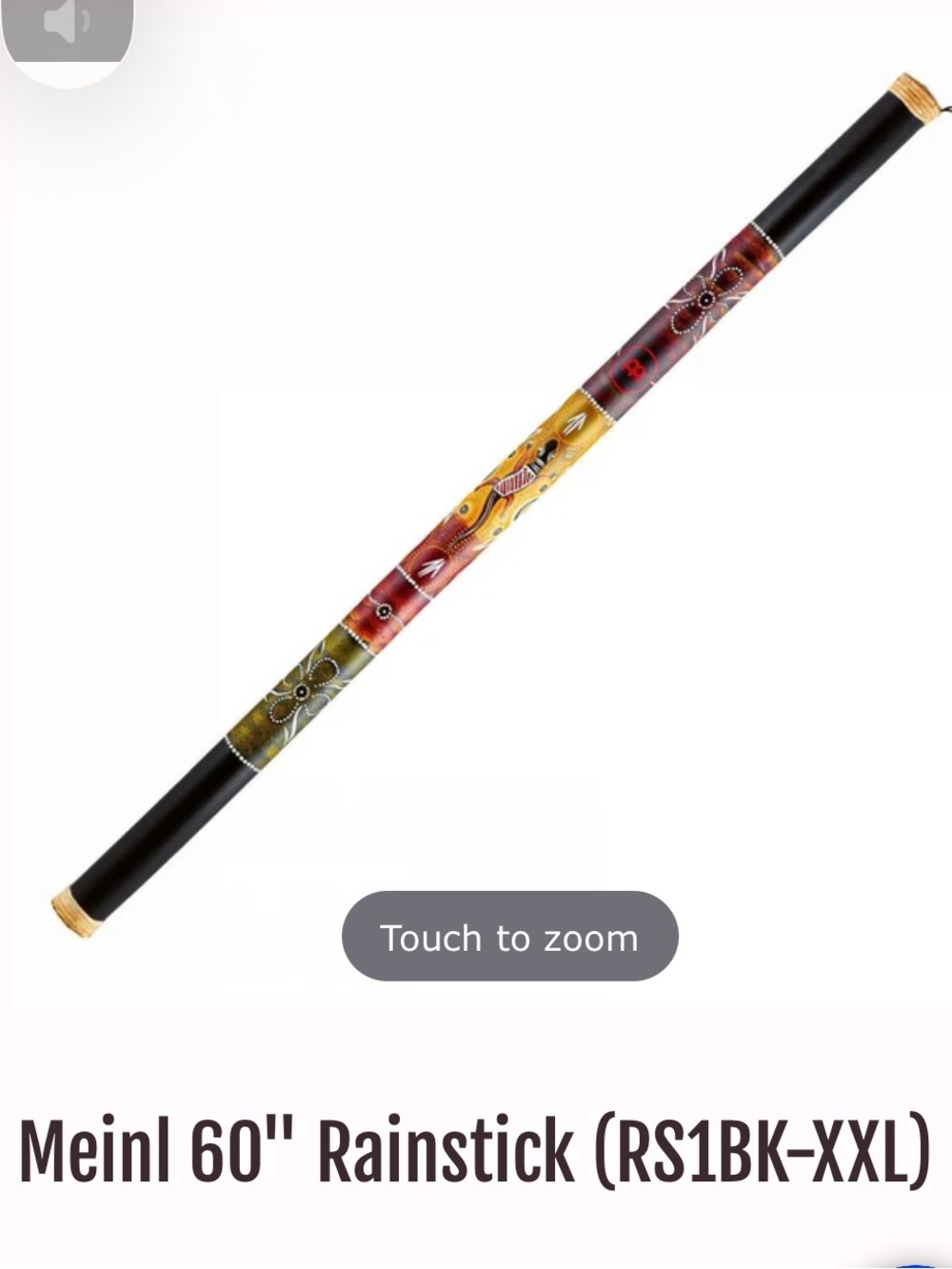 60" Rainstick with Multicolor Decorative Inlay